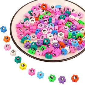 JI Bai Zhao Hot Selling 10mm Mixed Color Flower Tai Chi Soft Ceramic Clay Porcelain Slice DIY Jewelry Making Loose Beads 2024