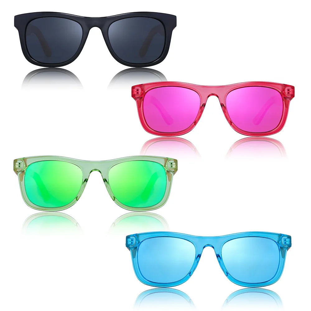 Kids Sunglasses Wholesale Wooden Temples Custom logo Mirror Lens square Frame Luxury Sunglasses for Kids Girls
