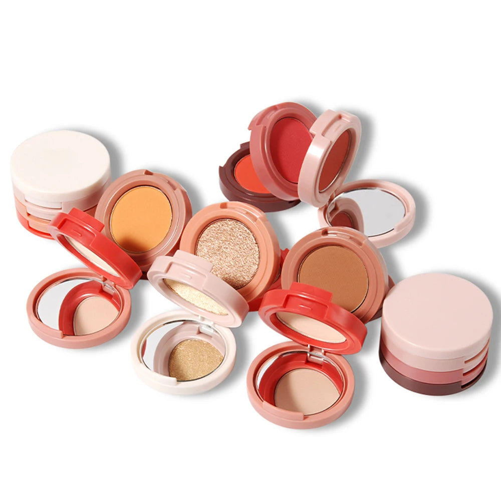 Blush Highlighter Contour Three Layers 3 in 1 Palette Private Label Blush Wholesales