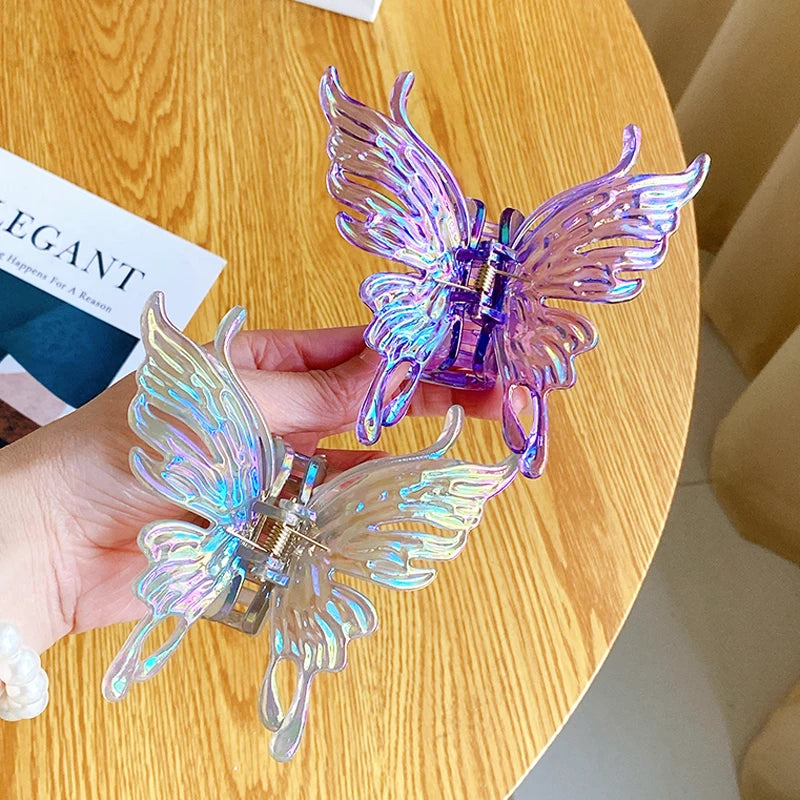 Dowell Plastic Colorful Large Butterfly Clasp Clip Hair Accessories Shark Clip Hairpin
