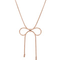 Wholesale Stainless Steel Bridal Jewelry Thin Snake Bone Chain Bowknot Bowtie Choker Necklace Ribbon Bow Gold