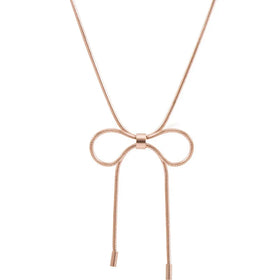 Wholesale Stainless Steel Bridal Jewelry Thin Snake Bone Chain Bowknot Bowtie Choker Necklace Ribbon Bow Gold