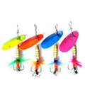 4pcs 5cm 2g Metal Saltwater Casting Trolling Copper Spoon Spinner Baits Hook Sequins Fishing Lure