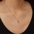 Chris April Fashion Jewelry 18k PVD Gold Plated 316L Stainless Steel Cute Cross Pendant Pearl Charm Necklace