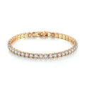 18K Gold Plated 4mm Cubic Zirconia Classic Tennis Bracelet Fashion Charm Bracelets for Women