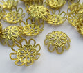 100pcs/pack 17mm Flower BeadCap Beads Brass Floral Beadcaps Loose Finding Supplies