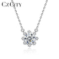 CZCITY Chain Sterling Silver Moissanite Pendant Cute Dainty Lady 925 Jewelry Woman Iced Out Necklace