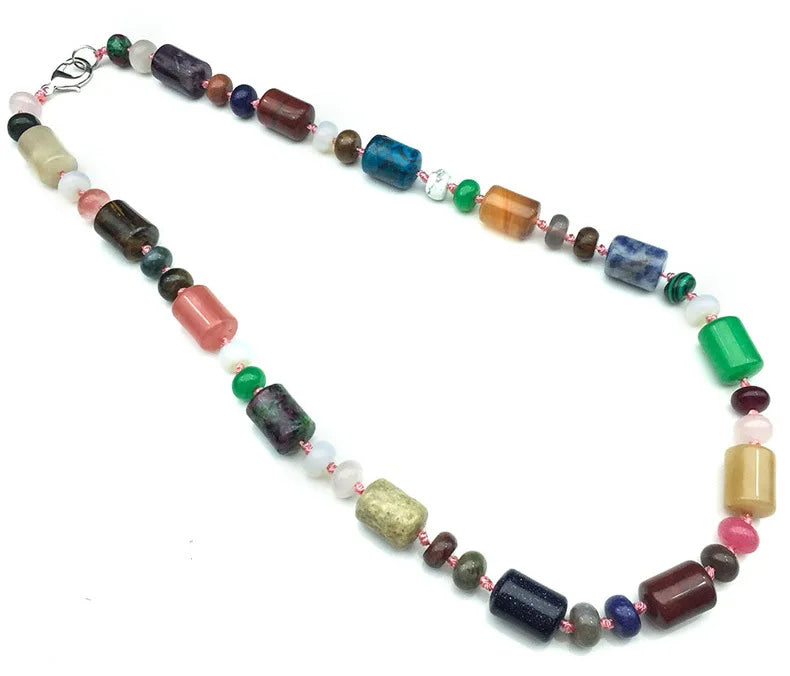 Hongzhuo Hot Sale Handmade Semi-precious Stone Pendant Crystal Agate Chakra Pendant Necklace for Women Jewelry Jewelry