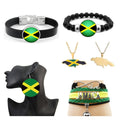 Manufacturer Jamaica Map Charm Flag Pendant Africa Inspirational Keychain Necklace Bracelet Earrings Key Chain Jewelry Set
