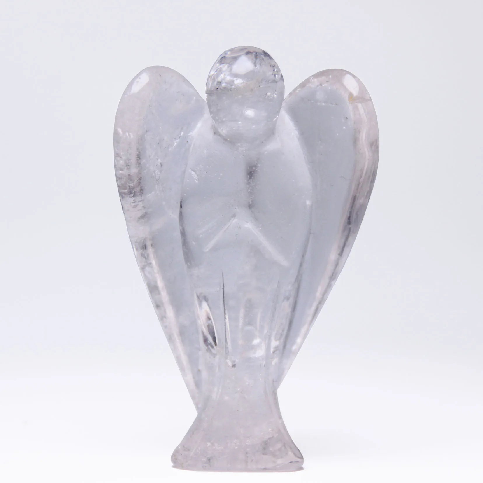 HZ New Gemstone Clear quartz Angel statue Hand Carved Semi-Precious Craft 7.5 cm Crystal Angel For Decor Healing Reiki Crafts