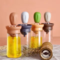 Dropper Measuring Silicone Barbecue Brush Oil Dispenser Bottle Glass Olive Oil Dispenser Bottle With Silicone Brush