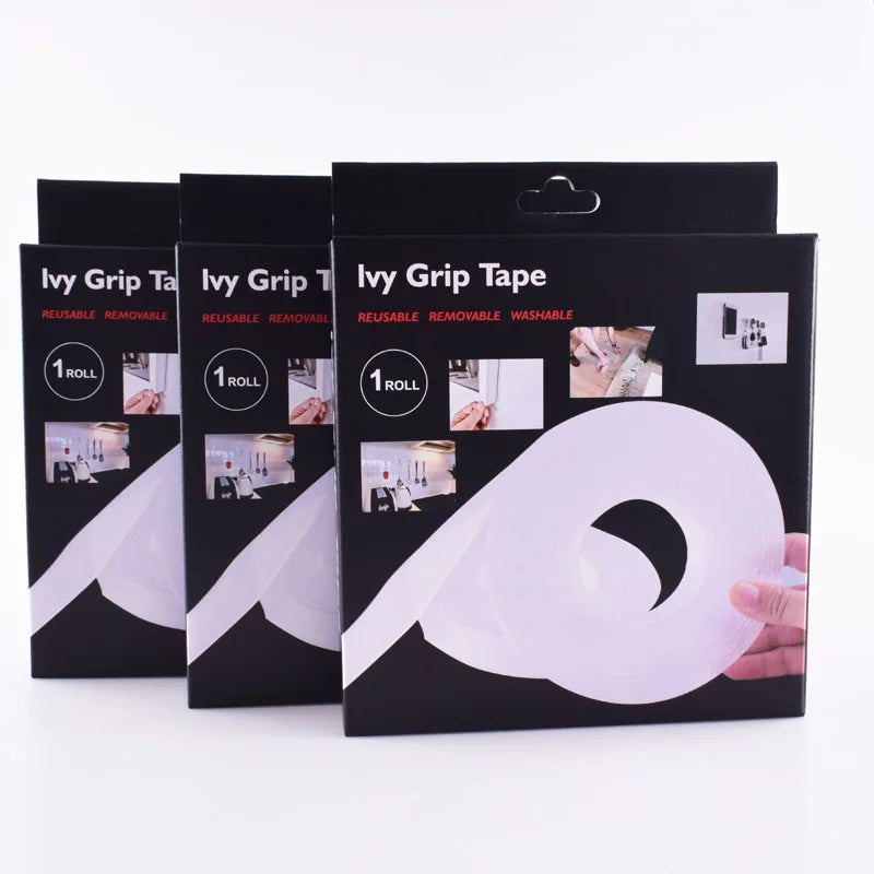 Widely Use Double Sided Adhesive Washable Reusable Traceless Transparent Self-adhesive Nano PU  Ivy Grip Tape