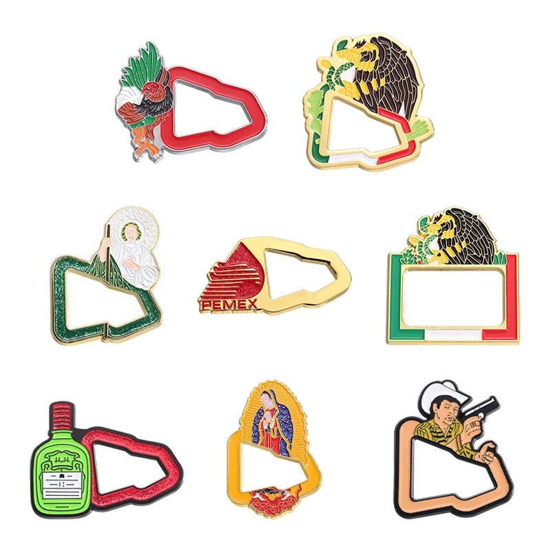 Mexico Culture Metal Pin Custom Hollow Brooch Creative Trendy Backpack Hat Enamel Lapel Pin Badge for Friend