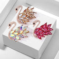 Fashion Jewelry  Gold Swan Brooches for Men Rhinestone Brooches Safety  Pins