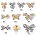 Gold Silver Metal Alloy Charms 3D Nail Art Jewelry Zircon Butterfly Bow Nail Art Rhinestone Decorations