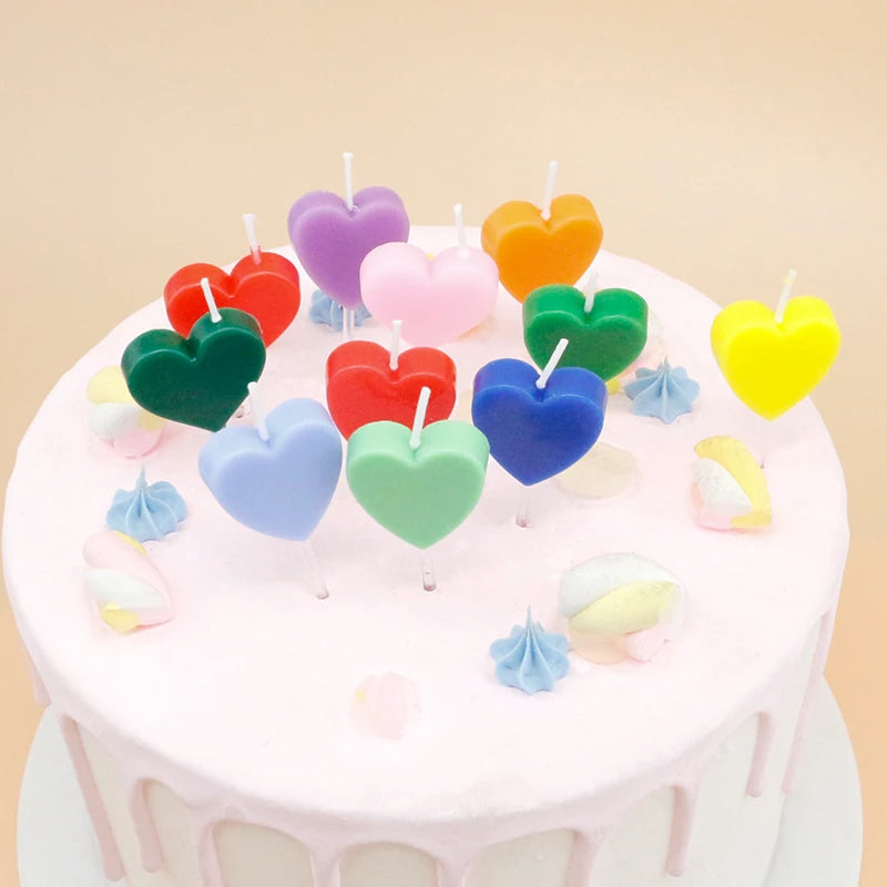 Heart Birthday Candles for Cake Colorful Heart Shaped Birthday Candle