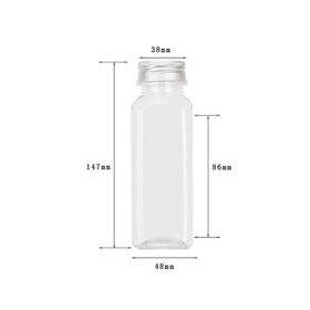 Plastic Juice Bottle Manufacturers Plastic Juice Bottle Clear Empty Square PET Beverage Bottle
