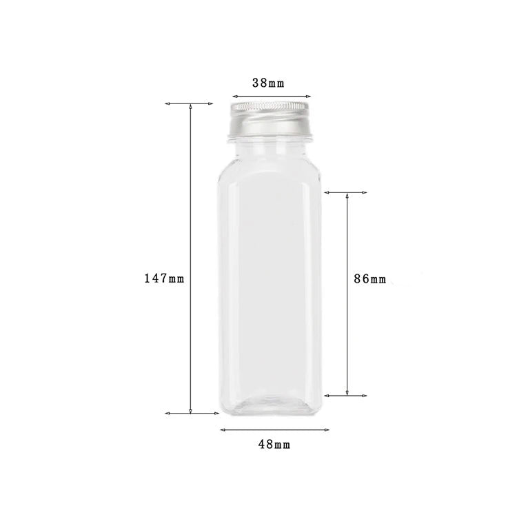 Plastic Juice Bottle Manufacturers Plastic Juice Bottle Clear Empty Square PET Beverage Bottle