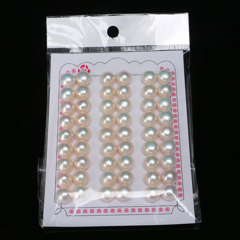 2A-4A Grade Freshwater Pearl Beautiful White 5-6mm Half Drilled Button Natural and Various Styles Loose Pearls