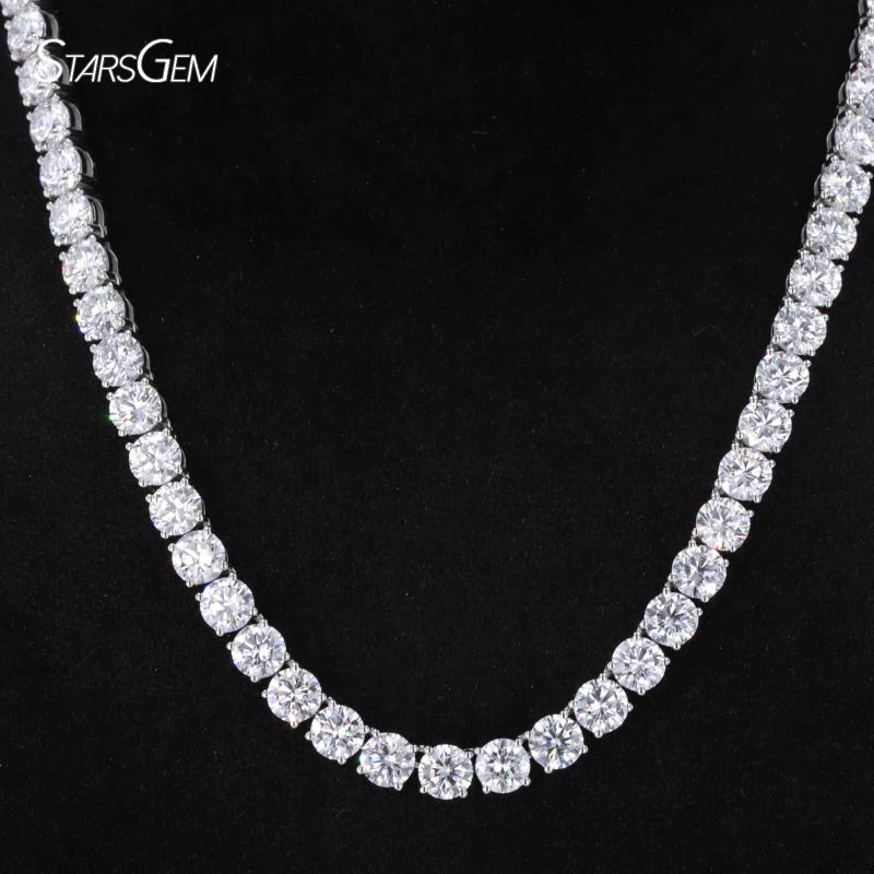 Custom 14K Gold Tennis Chain Necklace 5.1mm Lab Grown Diamonds Tennis Link Chain Necklace