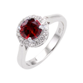 Abiding Factory Classic Natural Garnet Gemstones Wholesale Fashion Ring Solid 925 Silver Fashion Halo Ring