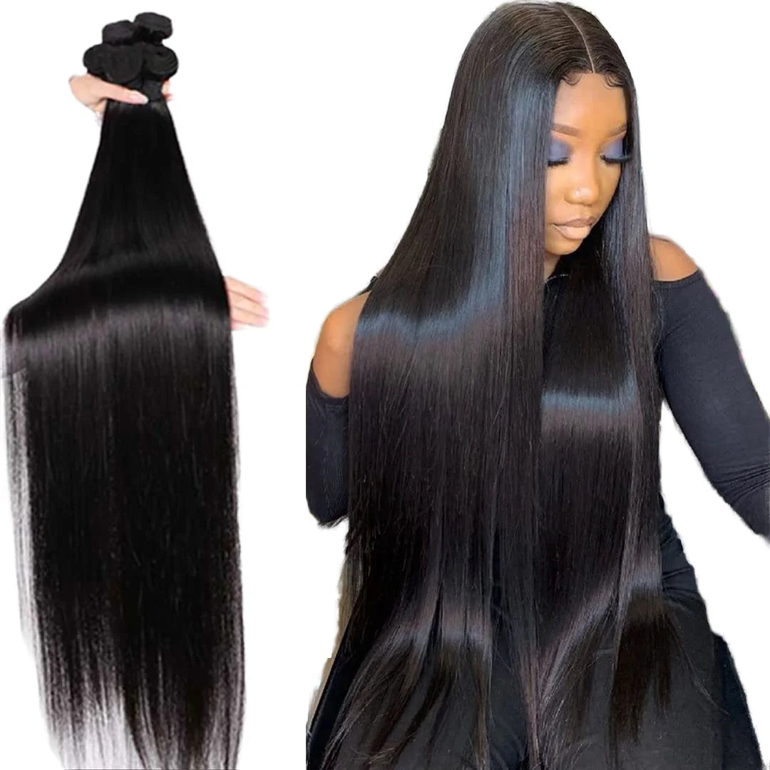 12A Raw Straight Bundles Human Hair 100% Unprocessed Brazilian Virgin Hair Extensions Natural Black Quick Weave Bundle for Women