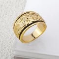 Hawaiian Brass Plumeria Flower Gold Ring for Women's Wedding Engagement Party Anniversary; Jewelry Design