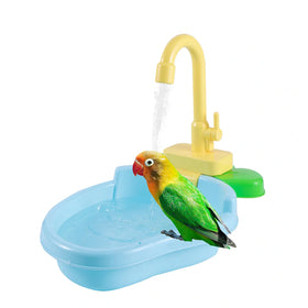 Parrot Bath Bird Shower Bathtub Toys Automatic Parrots Paddling Pool With Faucet Swimming Pools Pet Feeder Kitchen Toy Set