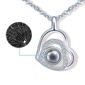 S925 Silver Trendy Double Heart Photo Projection Necklace for Women-Customizable for Engagement Wedding & Anniversary