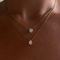 Dainty Water Drop Zircon Choker Necklace Stainless Steel Gold Plated Oval Zircon Necklace for Women