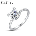 Wholesale Round Brilliant Cubic Zirconia CZ Solitaire Sterling Silver 925 Wedding Engagement Diamond Rings for Women Jewelry