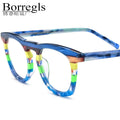 Borregls Multicolor Acetate Glasses Women 2025 Brand Design Round Eyeglasses Frame Optical Spectacle Transparent Eyewear 19342