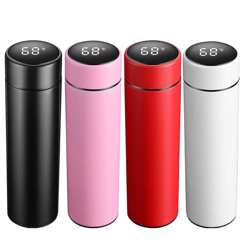 Smart 304 Stainless Steel Tumbler Insulated Straight Vacuum Cup Intelligent Thermos Modern Carton Bullet Design Creative Water