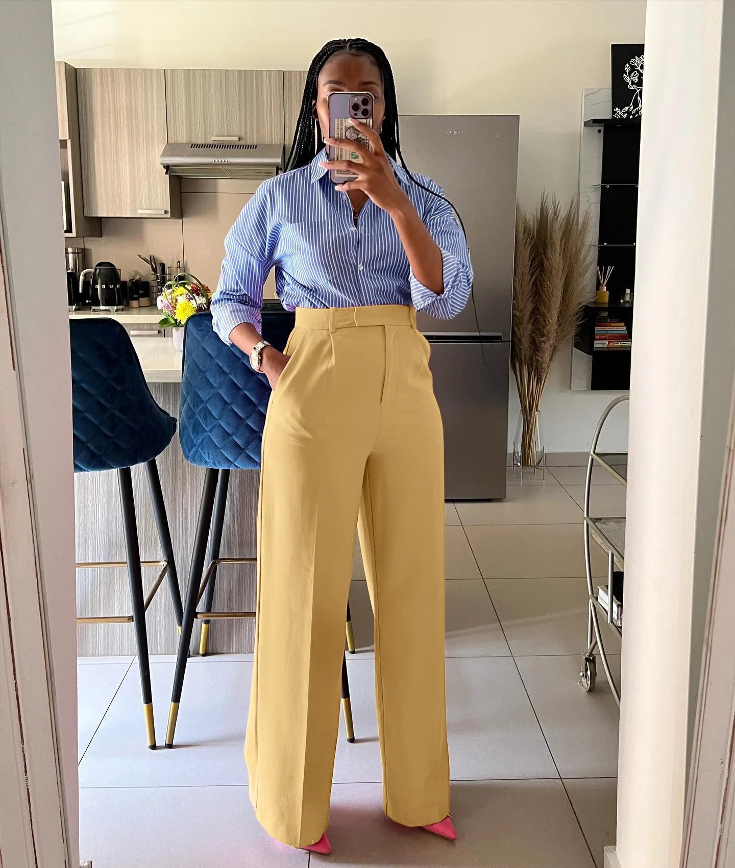 New Product Female Classic Style Straight Trousers Women's Solid Color High Waist Office Pants Ladies