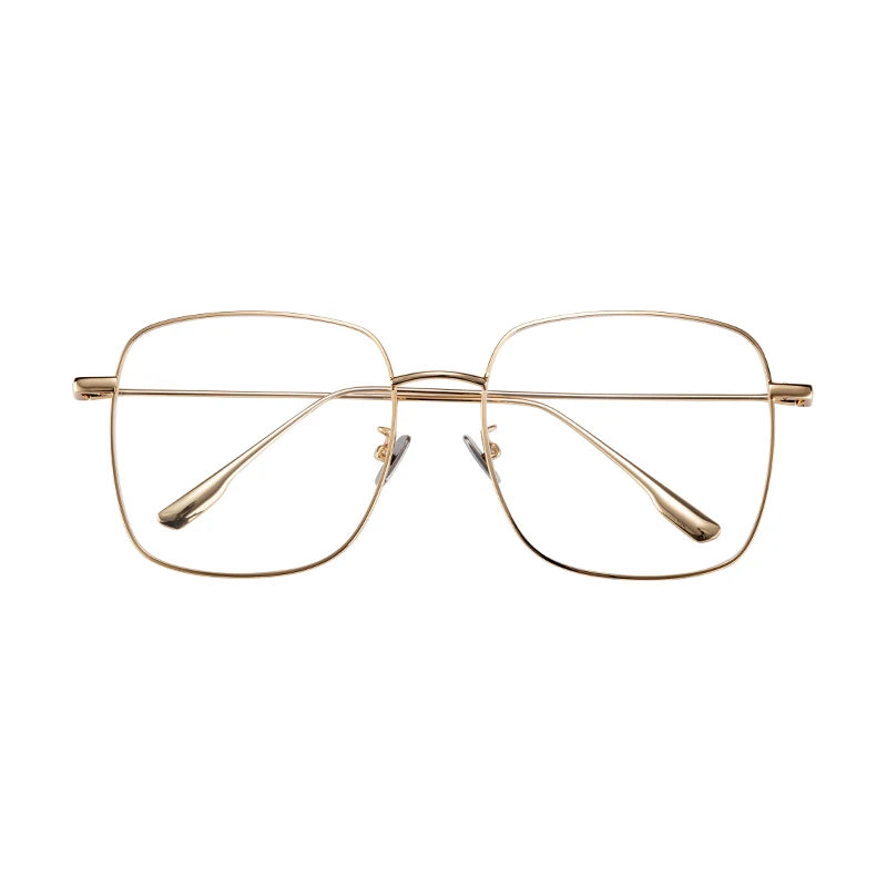 Vintage Oversized Metal Unisex Square Eyewear Eyeglasses Frames Diamond Face Anti Blue Light Myopia Optical Reading Glasses