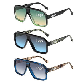 Wholesale Custom Logo Sunglasses Men Luxury Brand Designer Gradient Pversized Shape Uv400 Protection Square Sunglasses
