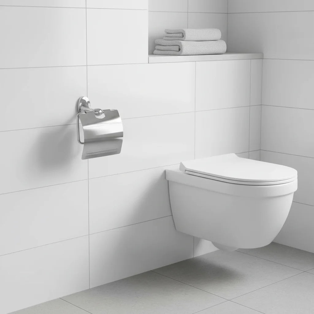 Modern Design Zinc Alloy Chrome Finish Adjustable Wall Mount Toilet Paper Roll Holder New Arrival for Hotel Use