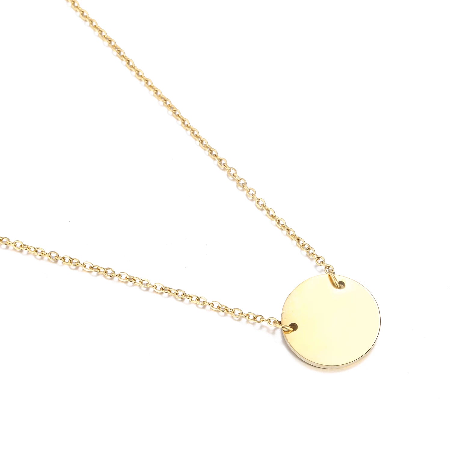 EManco Fashionable Engravable Plate Necklace Stainless Steel Necklace Jewelry for Women