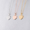 Yiwu Jewelry Factory Can Customize Engraving Blank Stainless Steel Heart 15x15x1.5mm Pendant Necklace for Any Number Symbol