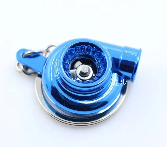 Turbo Turbine Turbocharger Keychain Spinning Anodized Plated Brilliant Metalliac Color Turbocharger Key Chain Ring Keyring