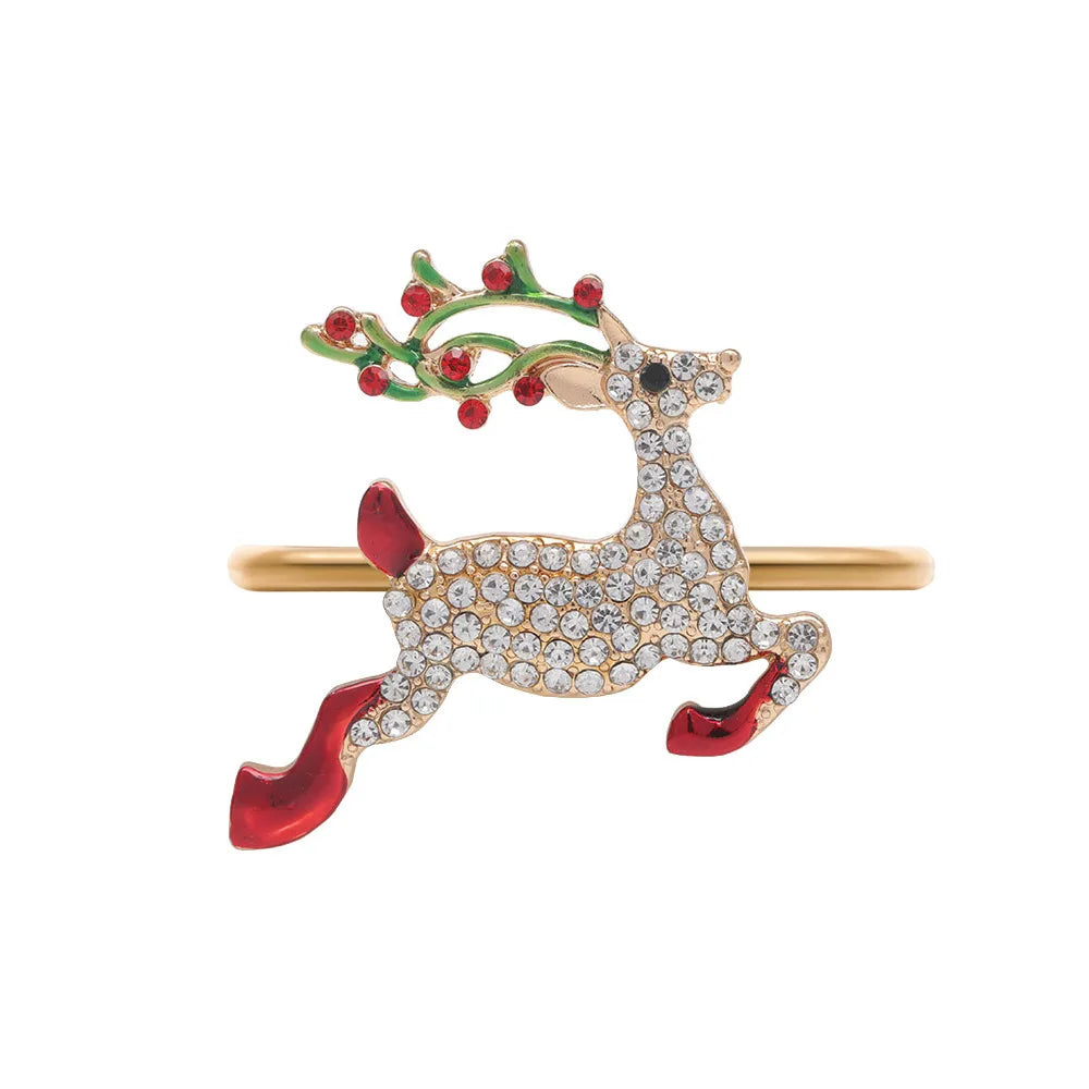 Hotel Christmas Deer Napkin Ring Gold Napkin Buckle Christmas Decoration Napkin Ring