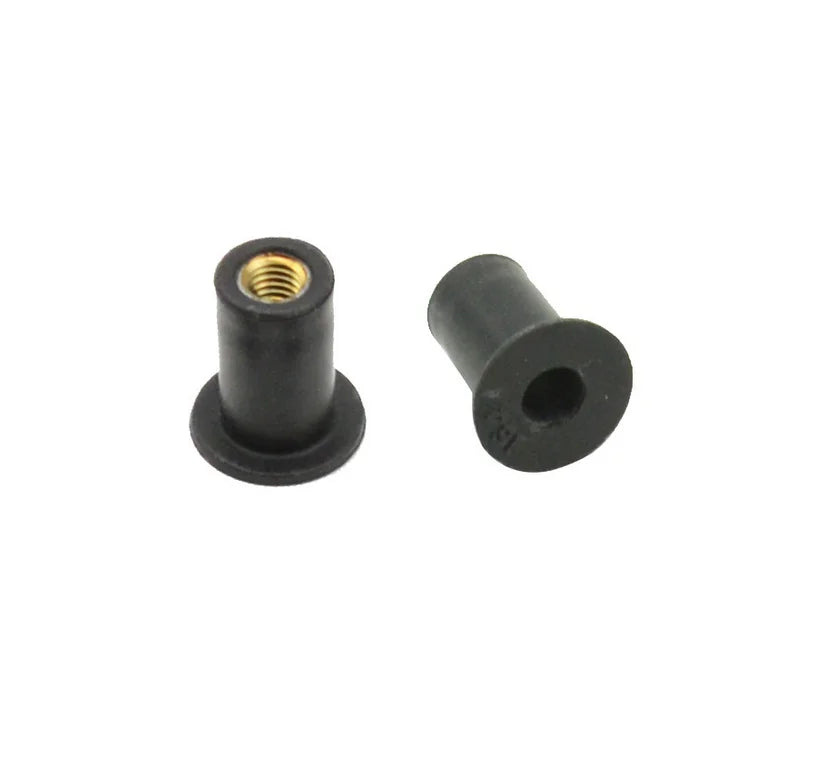 M4 M5 M6 Brass Thread Neoprenes Black Rubber Insert Rivet Well Nut  Damper Panel Fixing Motorcycles Windshield Rubber Rivet Nut