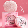 GECOMO Manufacturer Cute Rabbit Velvet High Gloss Shining Soft and Brightening Collarbone Round Loose Fluffy Powder Puff