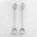 Sterling Silver 6*8mm Semi Mount Line Earrings Empty Support Blank Claws Setting S925 Base Without Center Stone for DIY Inlay
