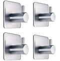 Waterproof 304 Stainless Steel Self Adhesive Hook No Nail Bathroom Kitchen Door Back Coat Hanger Rust Proof Factory Direct OEM