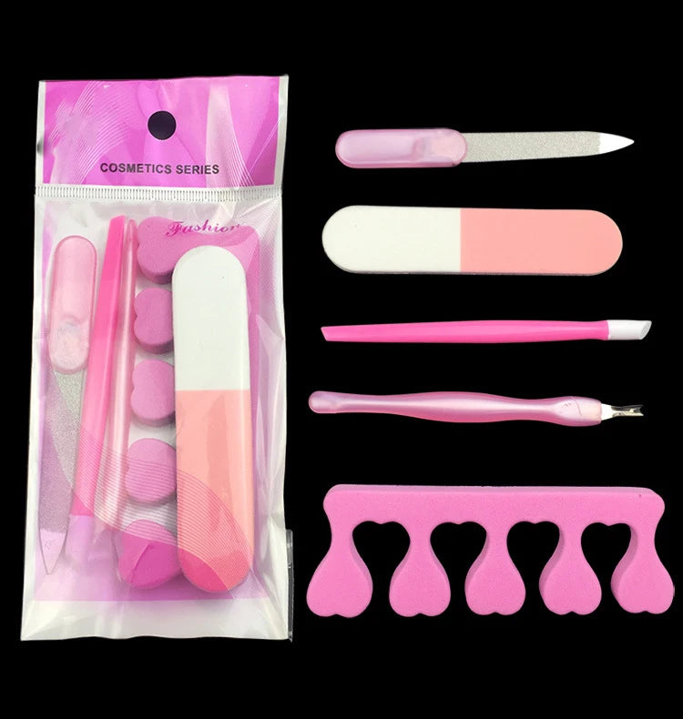 OEM Professional Nail Care Tool Set Manicure Kit with File Cuticle Pusher Dead Skin Pusher Cuticle Removal Cleaning Nail Tools
