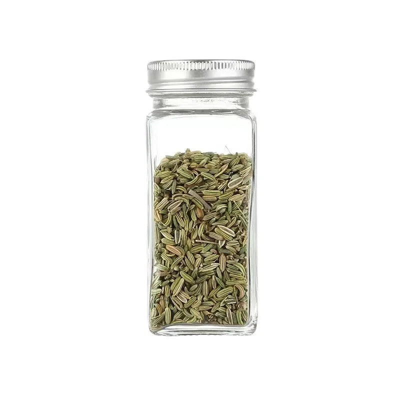 Spice Jar Food Storage Container Condiment Bottle Air Tight Glass Jar With Sealing Bamboo Lid and Bamboo Spoon