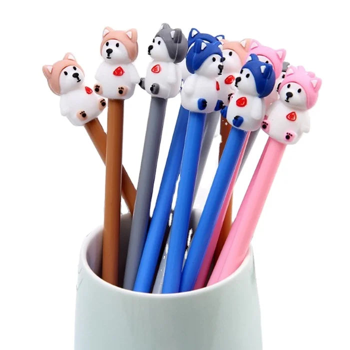 Cartoon Dog Design Custom logo Cheap Bule Hospital Nurse Gel Ink Pen