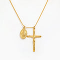 Joolim Jewelry Gold Plated Cross Oval Pendant Choker Necklace Stainless Steel Jewelry Wholesale MegaBDM