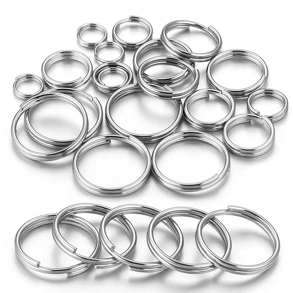 Wholesale Price Orignal Color Stainless Steel Fishing Tackle Connectors Make Jewelry Fishing Flat Split Rings